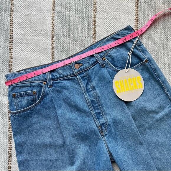 Mother SNACKS The Pleated Fun Dip Puddle Wide Leg Jeans Women’s Size 33 - Picture 5 of 14